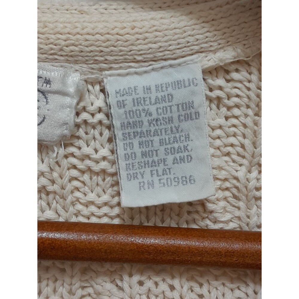 Vtg Women Ireland Cableknit Chunky Oversized Heavyweight Slouchy Medium Cardigan - Picture 8 of 12